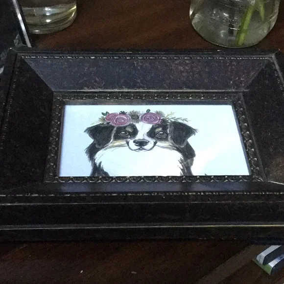 Artisan print artwork doggie floral pet cabin dog  mom lodge Aussie holiday gift - Picture 6 of 7